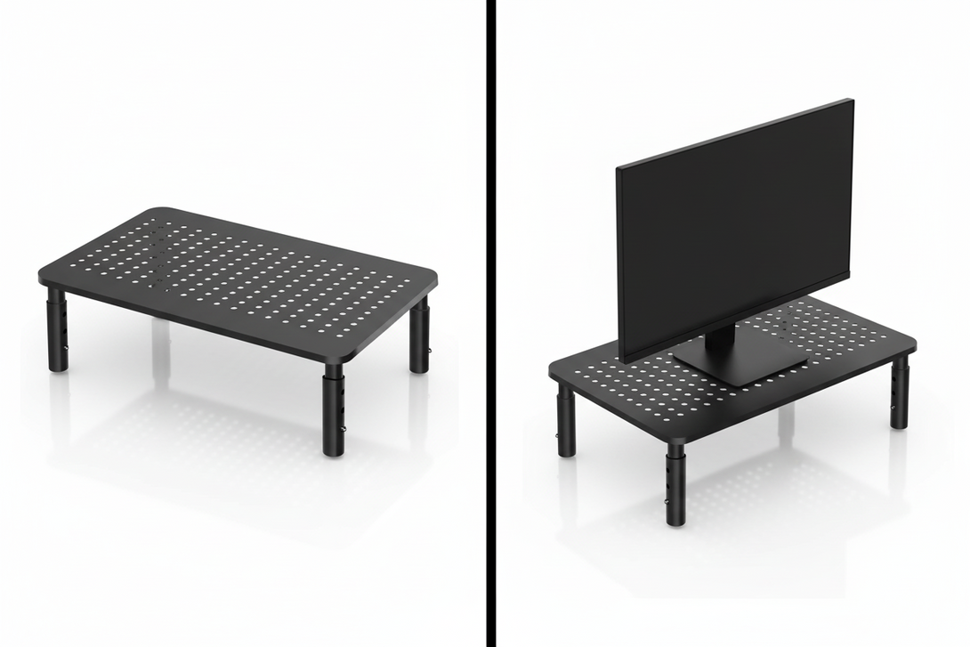 Monitor Stand Riser, Metal Stand, 3 Height Adjustable Screen Riser ...