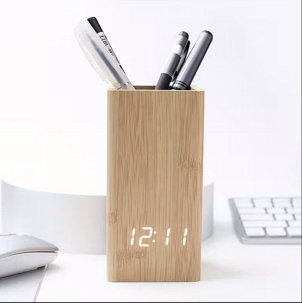 Wood LED Pen Box Clock
