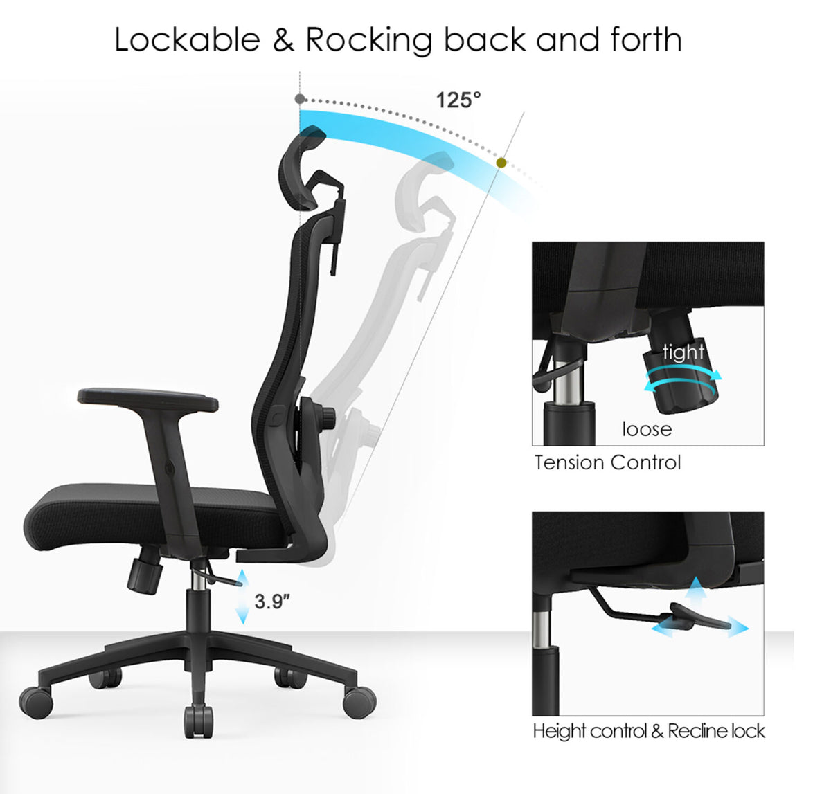 Lockable & Rocking Back and Forth